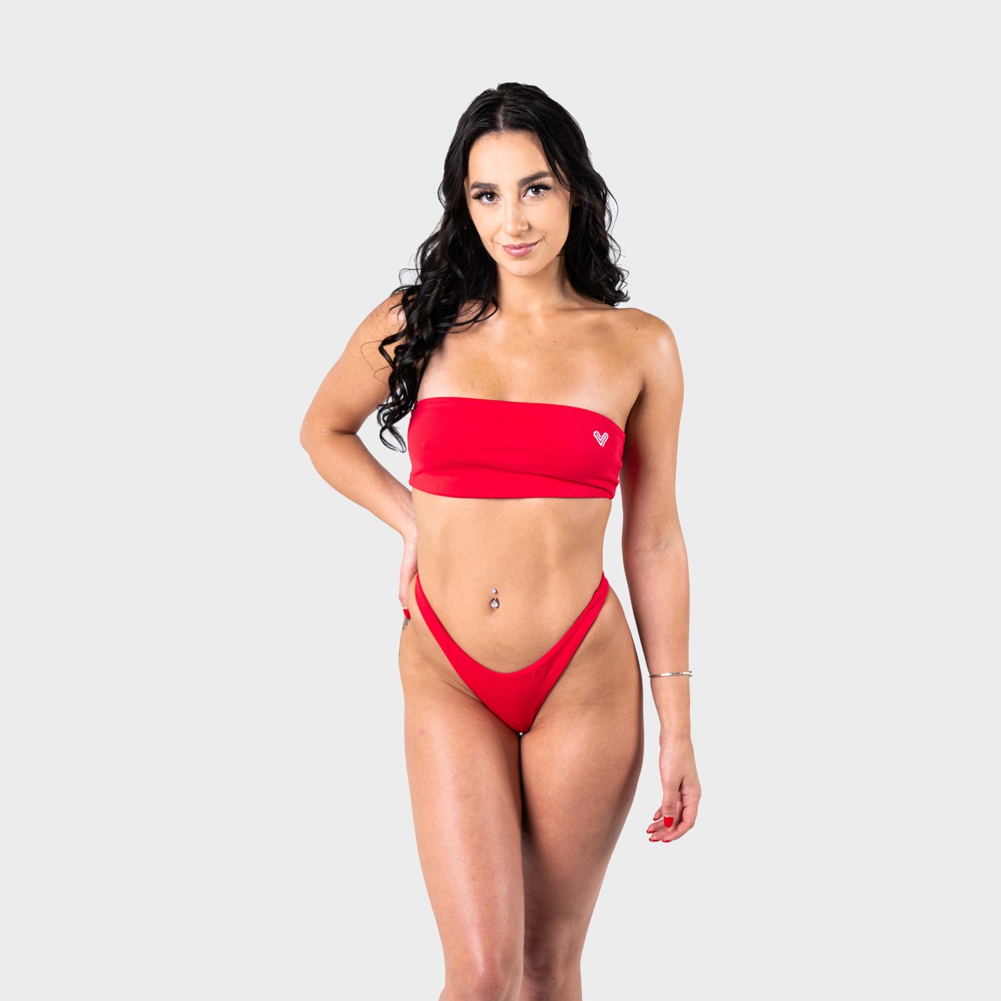 Corsa Red Bandeau Bikini Top