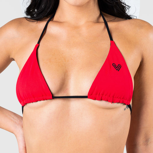 Corsa Red & Nova Black Reversible String Bikini Top