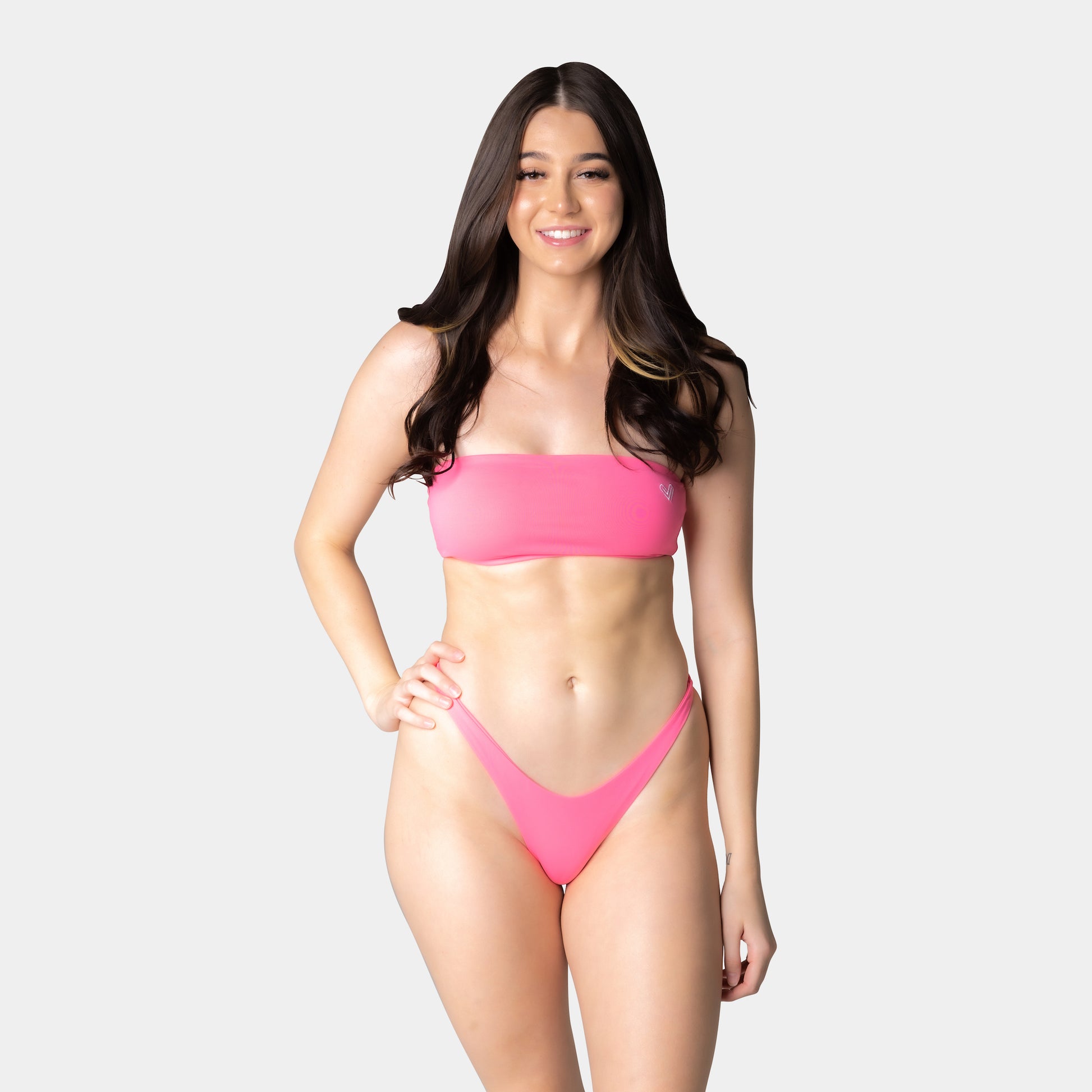 Women's Swimwear Hot Pink Bandeau Bikini Top – VEVE Swim