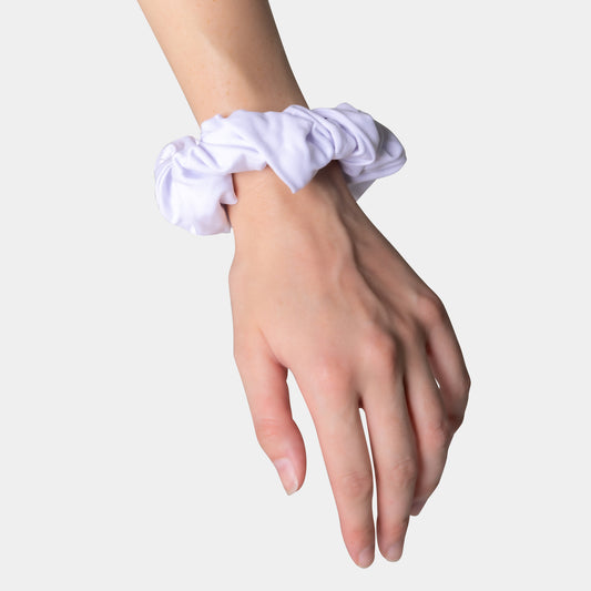 Coastal White Silk Scrunchie