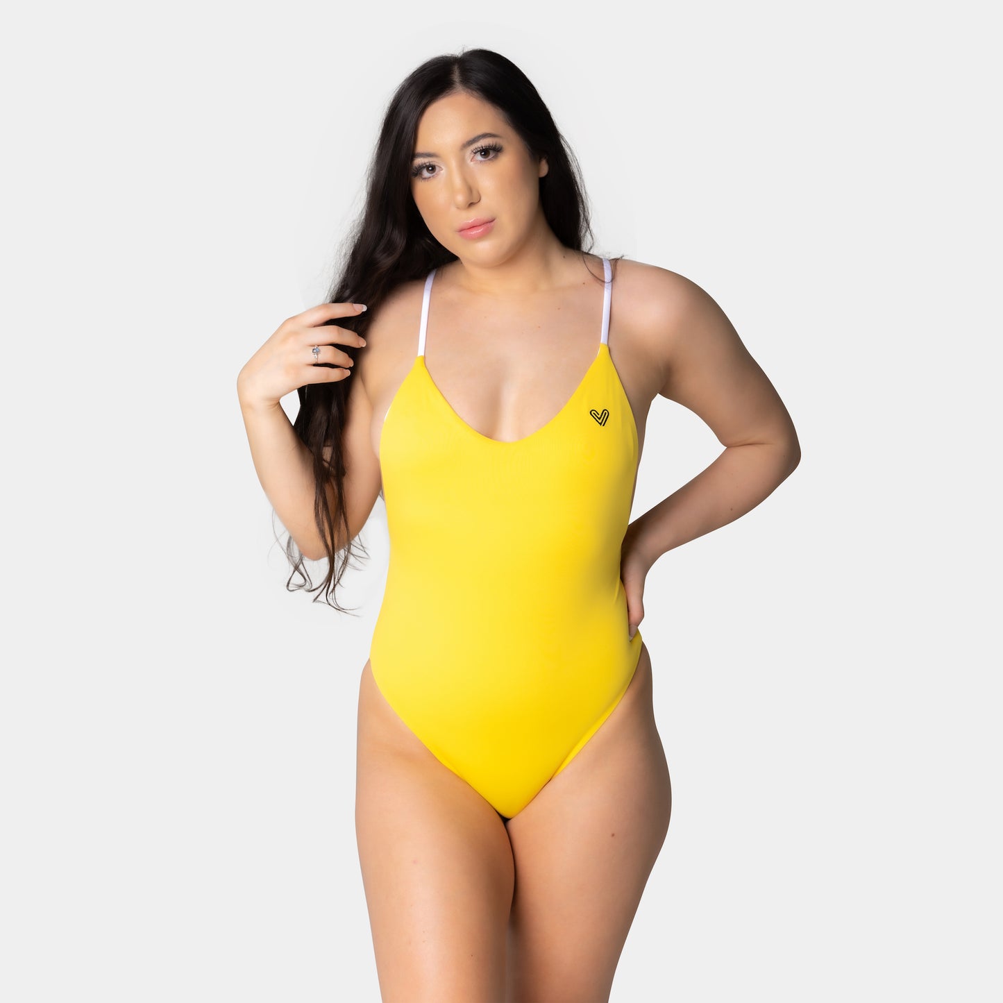 Fly Yellow & Coastal White Reversible One-Piece Swimsuit