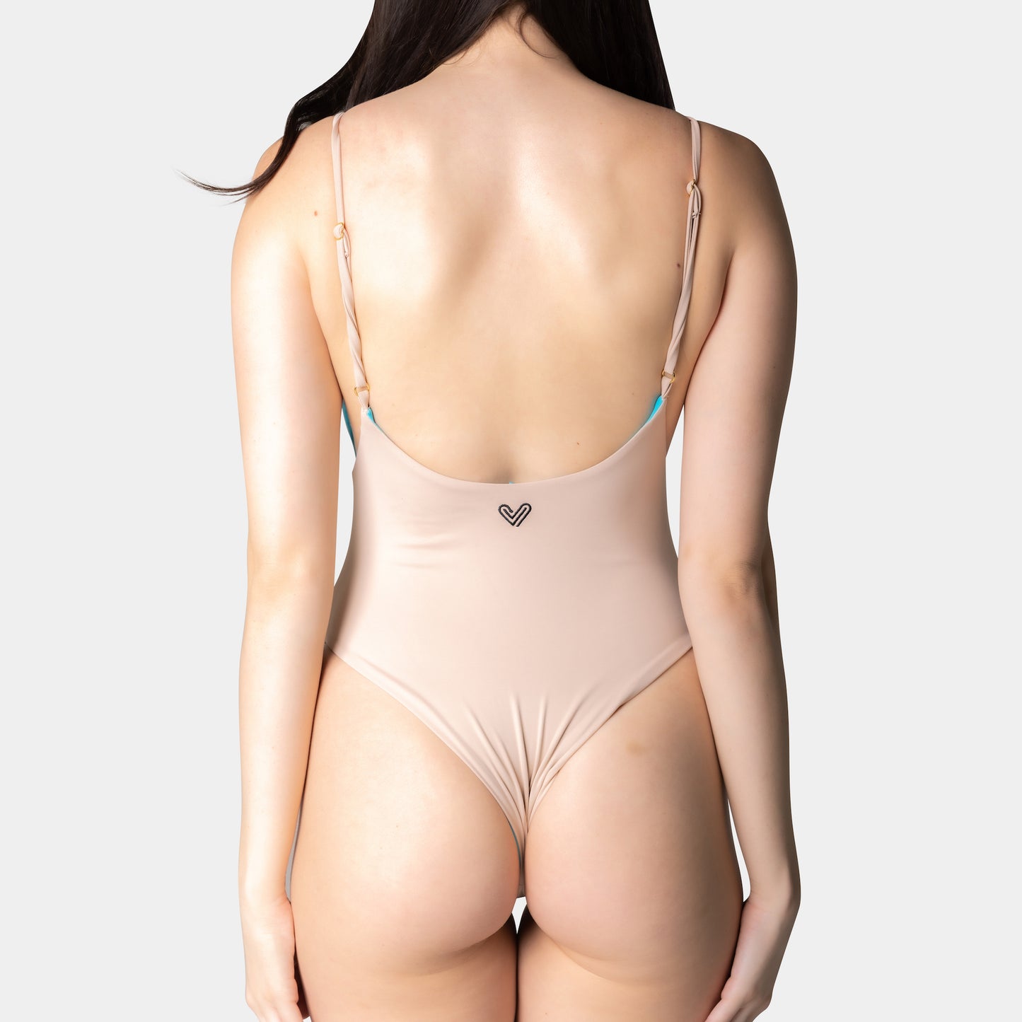 Miami Blue & Nude Reversible One-Piece Swimsuit