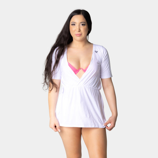 Coastal White Long Sleeve Cover-Up Dress