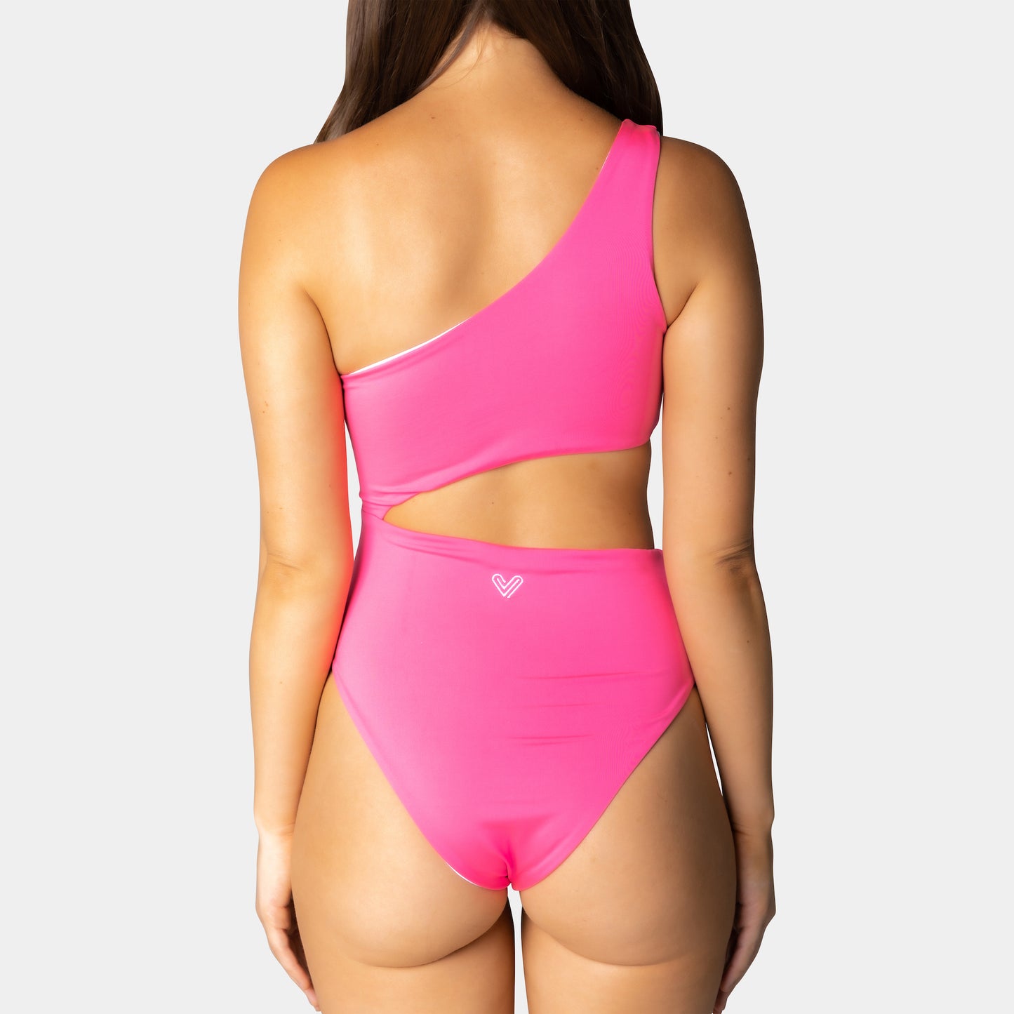 Hot Pink & Coastal White Reversible One-Piece Swimsuit