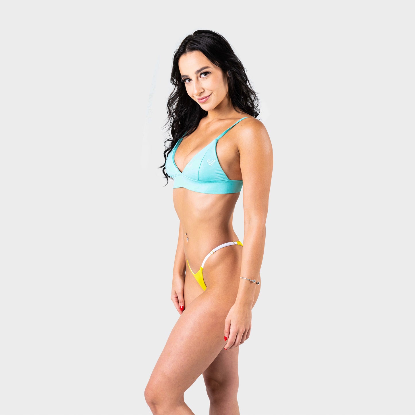 Aruba Blue Classic Fitted Bikini Top