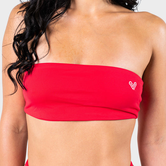 Corsa Red Bandeau Bikini Top