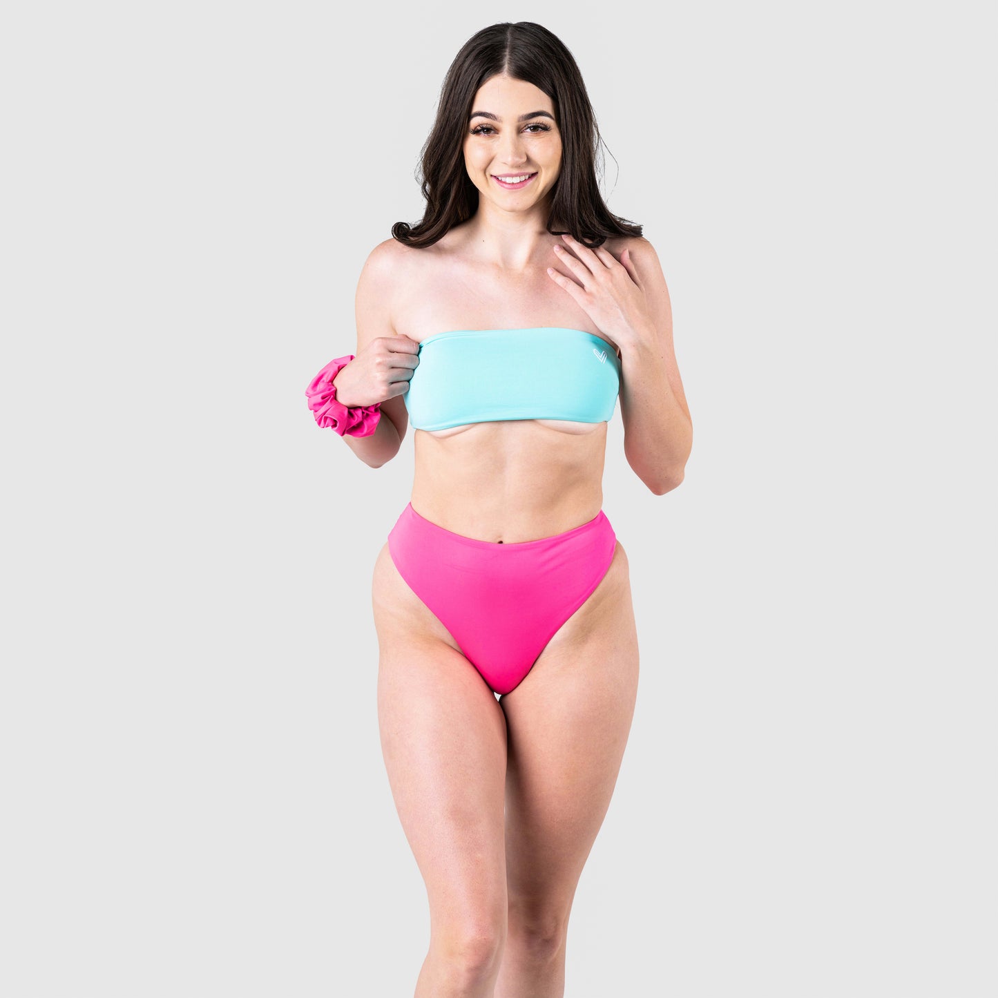 Hot Pink & Coastal White Reversible Classic Bikini Bottoms