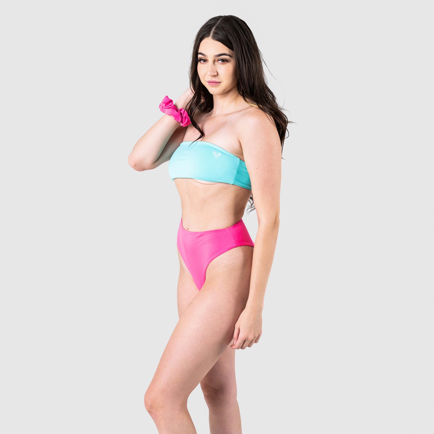 Hot Pink & Coastal White Reversible Classic Bikini Bottoms